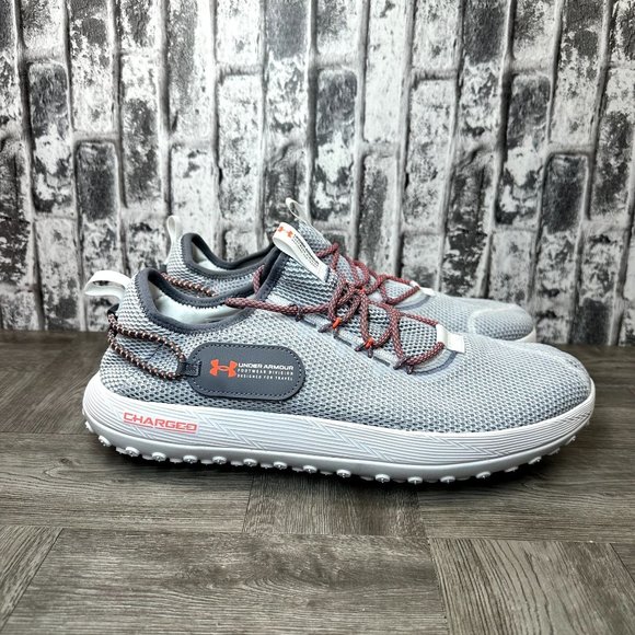 Under Armour Other - Under Armour Men’s Size 14 UA 'Fat Tire' Low Gray/Laser-Orange 3027562-100